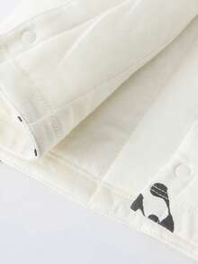 mini bala Quilted Cotton Young Girl Baby Home Jacket Soft Cartoon Print Top Autumn Winter - White Grey Tone - View 8
