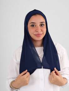 1 pieza Bufanda clásica casual de mujer de gasa, de unicolor, cómoda y transpirable de tela modal, braga para el cuello, pañuelo para la cabeza, pañuelo versátil para la cabeza, adecuado para uso diario - mini tubo recto magnético de gasa - Ver 3