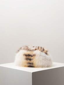 女士动物纹虎纹毛绒手拿包，新娘派对配饰，舞会配饰，女士礼物，优雅钱包，适合约会、下午茶、派对、正式晚宴（图案随机） - 彩色 - 查看 2