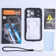 IP68 Waterproof Case For Phone 17 Pro Max/Phone 17 Pro/Phone 17/Phone Air Cover Magnetic Shockproof Heavy Duty Full Body Protective Built-In Screen Protector Dustproof Underwater Case - Black - View 8