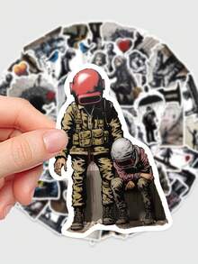 50 Stücke abstrakte Kunst Stil Aufkleber, bunte und leicht zu klebende Aufkleber für Broschüren, Kalender, Tablet-Hüllen, kleine Ventilatoren, Klimaanlagen, Partydekorationen, Collagen-Kunst-Aufkleber, bunte Gestaltung, ideal als Partyartikel, perfekte Geschenke für Erwachsene - Verschiedenfarbig - Übersicht 6