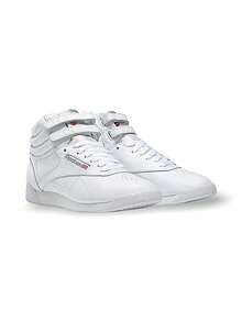 Reebok F/S 高帮女式运动鞋 吸汗透气 防晒 防风 保暖 轻便 百搭 纯色 Logo 易洗 弹性好 速干 日常上学 运动跑步 瑜伽 白色 100000103 - 白色 - 查看 1
