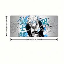 1pc Anime Gaming Mouse Pad & Desk - Non-Slip Rubber Base, Washable Surface, PC, Office, Home, School - Anime Desk Decor Fans, Computer Setup, Dynamic Illustration, Smooth Texture, Workspace Essential, Office Workers - 11.81x27.56英寸 - 查看 3