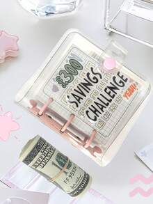 PVC创意迷你钱包，口袋便携钱包，钱包礼品收纳袋，记账本，钱袋，活页现金笔记本，小型记账本，储蓄挑战收纳袋，优质材料，送给男友/女友或家人的完美礼物