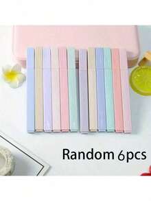 12pcs Morandi Aesthetic Square Fluorescent Pens, Soft Tip Slanted Highlighters, Pastel Fluorescent Markers, Non-Bleeding, Quick-Drying, Suitable For Journaling And Note-Taking
