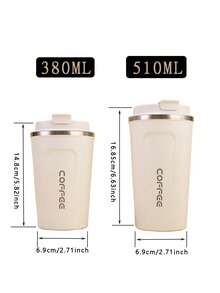 1Stück 304 Edelstahl Vakuum-Isolier-Kaffeetasse, Doppelmantel Reisebecher für Alle Jahreszeiten, Vielseitig für Alltag, Büro, Business & Pendler, Dichterfest Robust