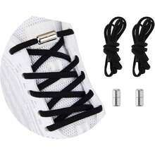 ¡RecomendadoCordones Elásticos sin Cordones Zapatillas Cordones Elásticos Cordones Elásticos de Liberación Rápida sin Cordones Se Adapta a Todo Tipo de Zapatos¡Top de Temporada - Negro - Ver 9