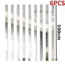 6 peças de tiras de acrílico espelhadas 3D autoadesivas para bordas de teto, adesivos de parede para restaurante, casa, TV, plano de fundo, linha de cintura, adesivos de parede para sala de estar, decoração, adesivos, decalque de parede, decalque de vinil para decoração de casa, itens de decoração de primavera renovam sua casa, adesivos de decoração para festivais, presentes, aniversário, formatura