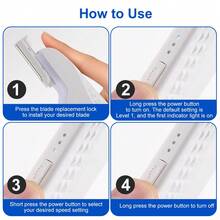 Hailicare Depilador elétrico feminino com 6 lâminas substituíveis, recarregável via USB, remove pelos de sobrancelha, rosto e pernas, 3 velocidades, kit de cuidados pessoais portátil, presente ideal. - Branco - Ver 10