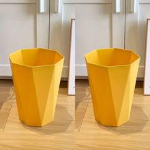 3/2/1 Pcs Geometric Trash Can, Kitchen Garbage Bin, Octagonal, Plastic Material, Brushed Surface, Open-Mouth Design, No Power Required, Suitable For Home, Office, Kitchen, Bathroom Storage, Bathroom Garbage Organization - Multicolor - View 11