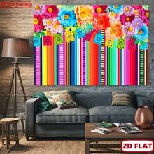 2D Flat, 1pc Mexican Carnival Party Banner And Background - Colorful Mexican Flag Stripes With Paper Cut Floral Patterns, Sombrero And Maracas Silhouettes - Lightweight Decor Suitable For Weddings, Birthdays, Graduations, Background Decoration - Multicolor - View 4