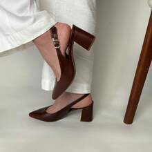 GIO GENUINE LEATHER PUMPS FOR WOMEN'S FASHION COMFORT - 棕色 - 查看 1