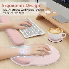 Mouse Pad And Keyboard Wrist Rest, 3-In-1 Gel Memory Foam Ergonomic Mouse Pad With Wrist Rest Set, Gaming Mousepad Arm Cushion Support For Computer Office Desk Accessories Cute Setup - Multicolor - View 24