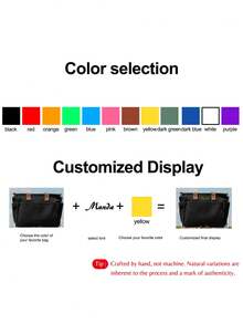 1pc, Custom Embroidered Corduroy Shoulder Bag, Available In Various Colors And Fonts, Solid Color Handbag With Snap Closure, Large Reusable Travel Storage Bag, Polyester Lining, Durable Corduroy Edging, Multifunctional, Suitable For Travel, Storage Bag - Multicolor - View 7