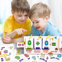 Lachilly 20以内加减法翻页图表，数字闪卡，幼儿数学闪卡，儿童早教玩具，计数学习工具，小学初中教室 - 彩色 - 查看 10
