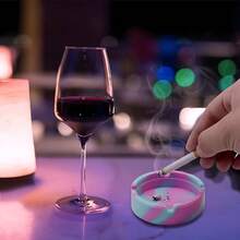 Heat Resistant Silicone Ashtray - Cute Design Rubber Ashtray For Outside & Home Use, Weatherproof Ashtray For Patio & Garden - Màu Hồng Tươi - Xem 5