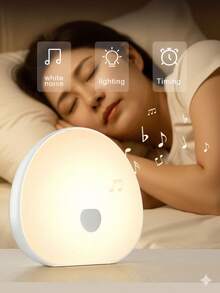 可充电白噪音机，触控设计 - 助眠设备，带7色夜灯，便携式降噪助手，适用于成人、老年人和浅睡眠者，带彩色夜灯的可充电白噪音睡眠机