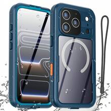 IP68 Waterproof Case For Phone 17 Pro Max/Phone 17 Pro/Phone 17/Phone Air Cover Magnetic Shockproof Heavy Duty Full Body Protective Built-In Screen Protector Dustproof Underwater Case - 水鴨藍 - 查看 12