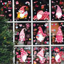 1/9pcs Valentine's Day Window Stickers, Double-Sided Holiday Window Decals