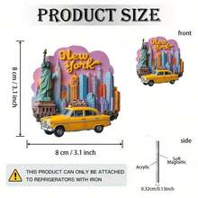 1 nam châm tủ lạnh Acrylic 2D chủ đề New York, có kiến trúc thành phố New York, taxi màu vàng, tượng nữ thần tự do, kết hợp với đường chân trời thành phố New York, cho phép bạn mang sự sống động của New York về nhà mà không cần phải đi du lịch, có 3 kiểu dáng, phù hợp cho những người đam mê thành phố New York, quà lưu niệm du lịch thành phố, đồ trang trí nhà bếp, tủ, quà tặng ngày lễ và quà tân gia - Nhiều màu - Xem 5