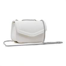 Basic Minimalist Metallic Crossbody Bag For Summer Parties. - Blanco - Ver 2
