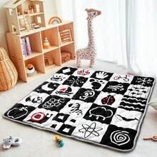 Primlect Baby Play Mat, 50x50 Playpen Mat With Super Soft Touch, Activity Mat With Upgraded Anti-Slip Bottom, Machine Washable Crawling Mat For Floor & Picnic - 高對比度 - 查看 6