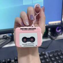 新款迷你复古录音机钥匙扣，可播放音乐录音，趣味十足，小巧便携，适合悬挂 - 藍色 - 查看 11