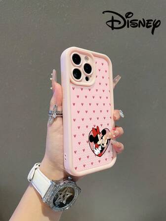 Disney 1pc Cartoon Bamboo Pink Shockproof TPU Phone Case, Suitable As Holiday Gift, Fits Compatible With Iphone 13/14/15/16/17 Pro Max
