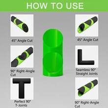 3 pièces/set Outils de coupe d'isolation de tuyau portable de grande taille, coupe-angle, guide de coupe en forme de V pour tuyau, tuyau en mousse, interface en forme de T, coude à 45 degrés, moule auxiliaire de tuyau DIY précis, convient pour différents diamètres de tuyaux - Multicolore - Voir 6