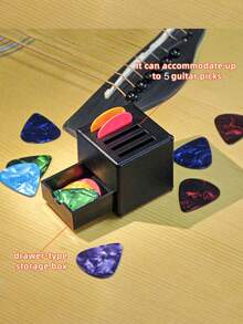 5pcs Guitar Picks In Vintage Amplifier Shaped Storage Box, Portable Design, Ideal Gift For Guitar Enthusiasts - Multicolor - View 8
