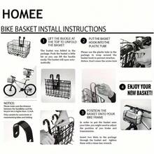 Foldable Bike Basket With Large Capacity, Adjustable Front Rear Hanging Storage Basket For Bicycle, Christmas Valentine Gift For Cyclists-33.5*20*23cm - Black - View 8