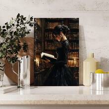 1pc Framed Canvas Wall Art Poster Prints, Victorian Woman Reading Bookish Wall Art, Moody Reading Nook Art Canvas Print Painting For Living Room Bedroom Office Bathroom Dorm Home Decor, Ready To Hang - Nhiều màu - Xem 4