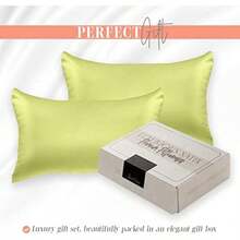 Elegant Comfort - Juego de Funda de Almohada de satén de 2 Piezas para una Piel y Cabello más saludables, Cierre de Cierre Oculto y bellamente empaquetado, Juego de Funda de Almohada de satén(Verde pistacho King) - Multicolor - Ver 5
