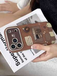 Fashionable 3D Cafe Cookie Window Applicable 17 Phone Case, Compatible With Iphone 14, 16 Pro Max, New 13, 15 Pro, Autumn/Winter, Protective Cover, Niche Ins - Brown - View 6