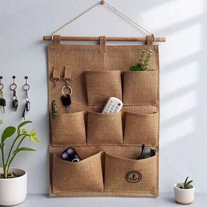 1pc Linen Storage Bag, Organizer Hanging Bag, Multi-Purpose Storage - Suitable For Entryway, Hallway, Living Room And Bedroom