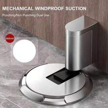 Tope de Puerta Magnetico Mecánico Silencioso sin Perforaciones Ajustable Plata - pago - Ver 6