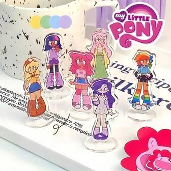 A Set Of My Little Pony New Pinkie Pie Cartoon Acrylic Desktop Standee, Cute Cartoon Standee For Weekend Parties, Birthday Gift For Friends