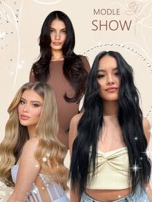 Sew In Hair Extensions Real Human Hair Remy Weft Straight Human Hair Bundles Hand Tied Double Weft Hair Sew In Weft Hair Extensions Human Hair Halloween Costumes For Holiday Festival Essentials Bride Festival Gift - S60 - View 10