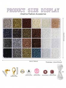 3毫米黑色、白色和灰色玻璃珠，4盒套装，DIY手链，珠宝制作工艺材料，节日派对礼物工艺材料