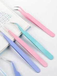 2pcs/Set Colorful DIY Sticker Tweezers, Cute Stationery Tools For Scrapbooking, Nail Art