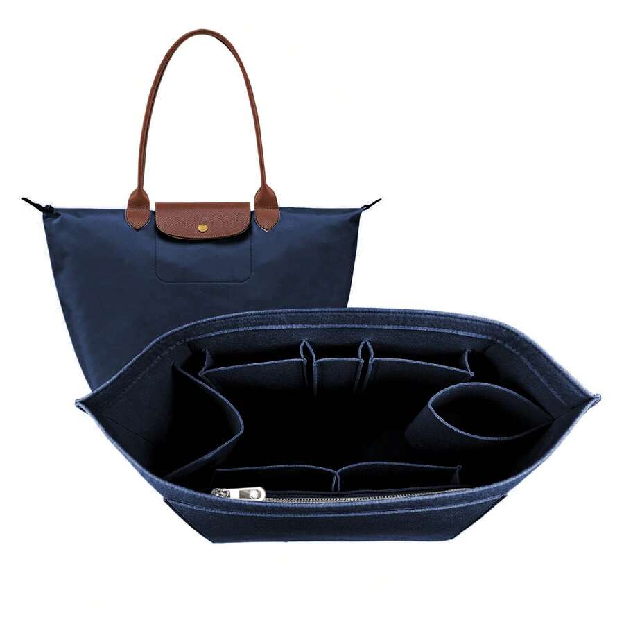 Small Wallet/Pouch Organizer Insert For Ladies Handbag - Navy Blue - View 1