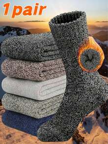 10 Pairs Men's Thick Wool Socks, Winter Socks, Thermal Socks, Suitable For Skiing, Cycling, Outdoor Sports, Christmas/Thanksgiving/New Year Gifts, Comfortable Socks For Daily Life, Fashionable Outdoor Running Socks, Cozy Socks - Multicolor - View 12