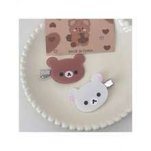 2PCS Cute And Easy Bear Hair Clip With No Trace For Girls, Side Duck Billed Clip, Sweet College Style Student Hairpin Clip, Ins Hair Clip - 兩種米色 - 查看 4