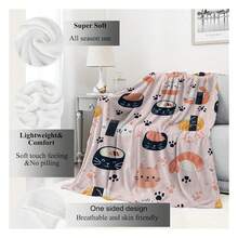 Sushi Cat Blanket Cute Food Kawaii Pink Throw Blankets, Birthday Gifts For  Adult & Foodie Lovers, Lightweight Soft Fleece Cozy For Sofa Couch Bed Room Travel Decor 50x60in.Luxuriously Soft, Perfectly Warm,Your Cozy Companion,Your Sofa's Best Friend - 彩色 - 查看 2
