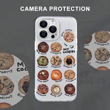 Funda de teléfono de TPU de alta calidad con patrón de galleta, elegante y simple, funda de protección personalizada y creativa - ultra delgada y absorbente de impactos, resistente a la suciedad y duradera, con protección para la cámara - adecuada para  17/17 Pro/17 Pro Max/17 Air/ 16/16 Pro/16 Pro Max/16 Plus/ 15/15 Pro Max/15 Pro/15 Plus/ 14/14 Pro/14 Plus/14 Pro Max/ 13/13 Pro/13 Pro Max/12/12 Pro/12 Pro Max/11/11 Pro/11 Pro Max/XR/X/XS/XS Max. Es el regalo de cumpleaños perfecto para novias, novios, esposos, esposas, amigos o para uno mismo, innovador y a la moda, adecuado tanto para hombres como para mujeres.Diseño Interesante y Elegante - El Regalo Ideal para Tu Amado - Transparente 1681 - Ver 4