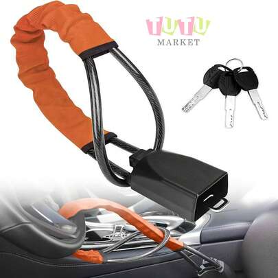 Cerradura Del Volante Del AutomóVil, Bloqueo Del Volante Del Coche Con Hebilla Del CinturóN De , Cerradura Resistente, Dispositivo Antirrobo Universal, Cerradura Del Volante Del AutomóVil Con Ranura De , Dispositivo Antirrobo, Compacto Y Ligero, Adecuado Para La MayoríA De Los AutomóViles,El Color Es Aleatorio, Adecuado Para CamióN, Cerradura Antirrobo Resistente, Cerradura Del Coche, Bloqueo Universal Antirrobo Del Volante Del Coche