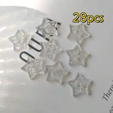 15/25 piezas Botones con forma de estrella y luna perlados, accesorios de ropa, manualidades hechas a mano, decoración DIY - Multicolor - Ver 26
