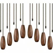 8 Pieces Ceiling Fan Pull Chains Extender Wooden Pendant Pull Chain Extension Ceiling Lamp FanWalnut Color - Màu óc chó - Xem 2