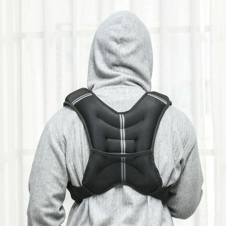 HOMCOM 8KG Weighted Vest, Running Weight Vest With Adjustable Straps, Convenient Pocket And Reflective Strips, For Men And Women Cardio Exercise Strength Training Workout - Black - View 1
