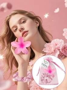 Brodark 4/20件套粉紫色新娘伴娘团婚礼回礼，单身派对礼物，送给家人、朋友、同学，包括发夹、发圈、束口袋和感谢卡 - 彩色 - 查看 6